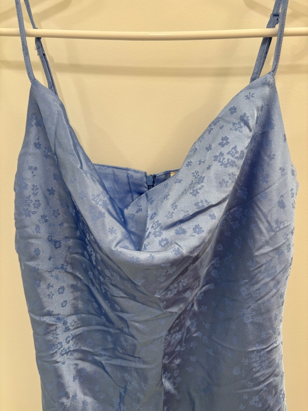 LA Hearts Periwinkle Satin Y2K Style Cowl Neck Mini Dress Size Small - Picture 5 of 14